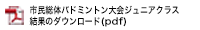 令和元年度第15回市民総合体育祭バドミントン大会ジュニアクラス結果のダウンロード